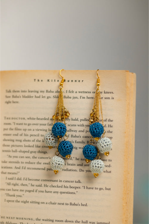 Samoolam Swing Earrings - Blue Blobs