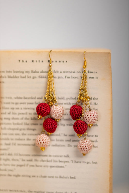 Samoolam Swing Earrings - Red Blobs