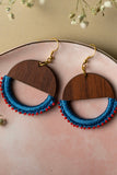 Samoolam Handmade Crescent Moon Earrings Indigo