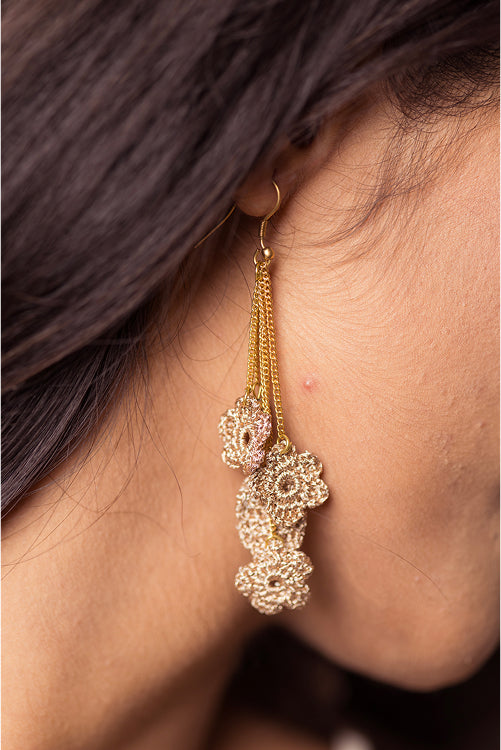 Samoolam Flower Cluste Drop Earrings