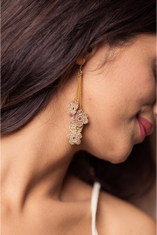 Samoolam Flower Cluste Drop Earrings