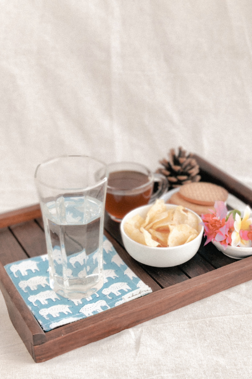 Elephant Motif Cloth Coasters By Ekatra - Set Of 6 X 3