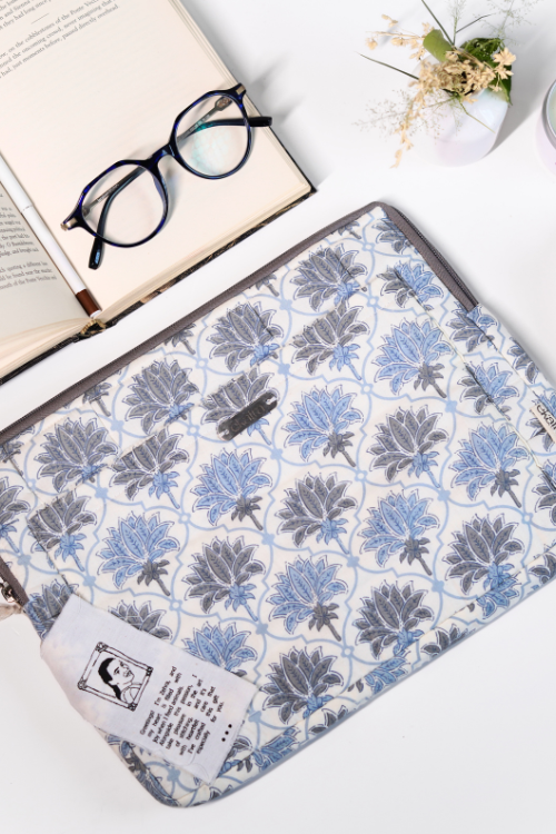 Ekatra Lotus Sustainable Handmade Cotton Laptop Sleeve/Laptop Cover