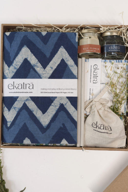Sustainable Thoughtful Hamper By Ekatra - Indigo Chevron