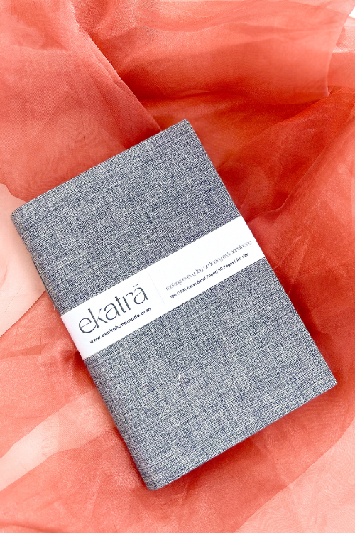 Ekatra A5 Handmade Journal - Solid Grey ( Set Of 2 )