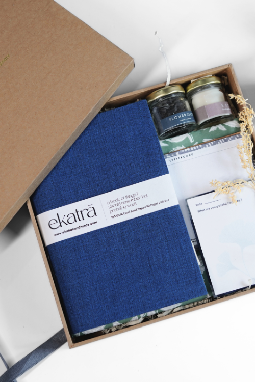 Sustainable Gratitude Hamper By Ekatra - Blue Solid