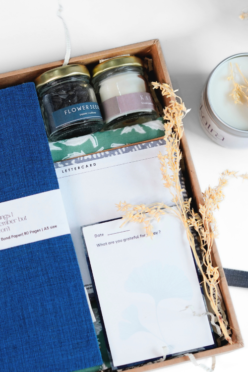 Sustainable Gratitude Hamper By Ekatra - Blue Solid