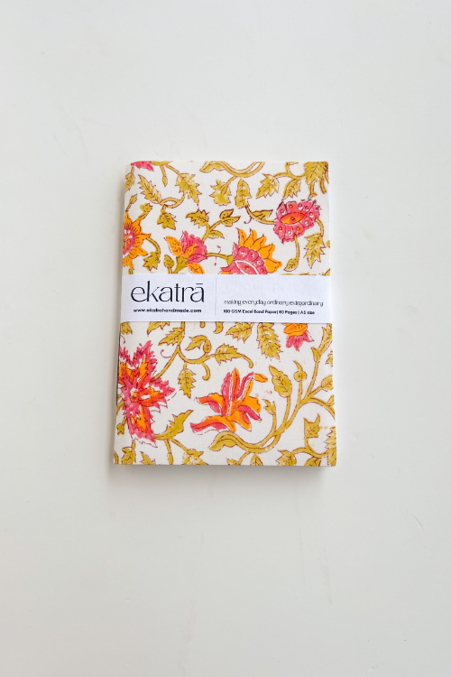 Ekatra A5 Handmade Journal - Pink Floral ( Set Of 2 )