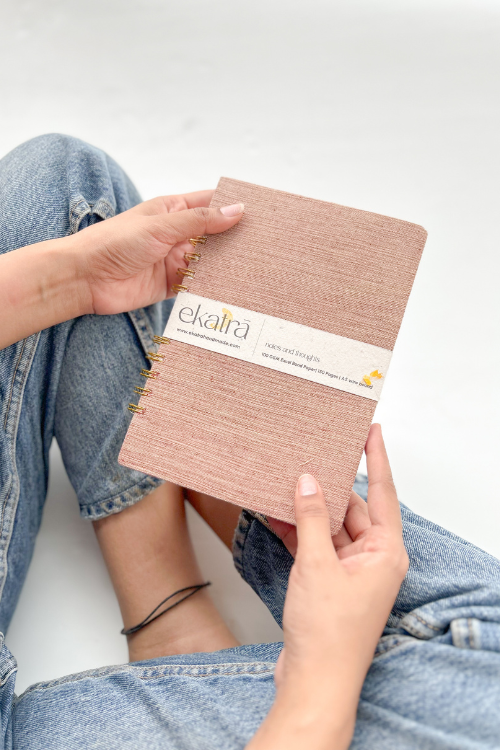 A5 Wire Bound Ruled Journal By Ekatra - Breige ( Set Of 2 )