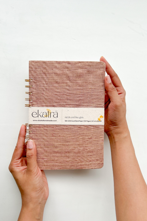 A5 Wire Bound Ruled Journal By Ekatra - Breige ( Set Of 2 )