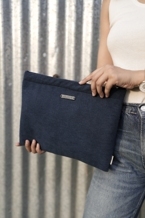 Ekatra Corduroy I-Pad Sleeve - Vincent Blue