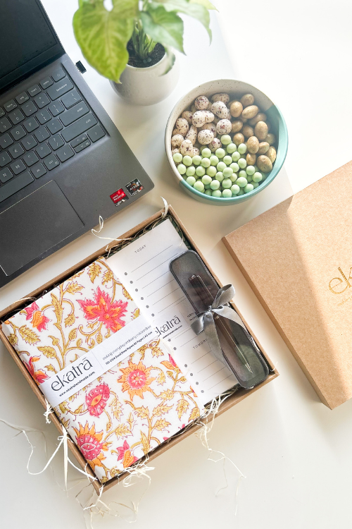 Sustainable Productivity Gift Hamper By Ekatra - Pink Floral