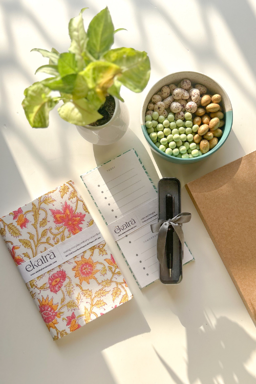 Sustainable Productivity Gift Hamper By Ekatra - Pink Floral