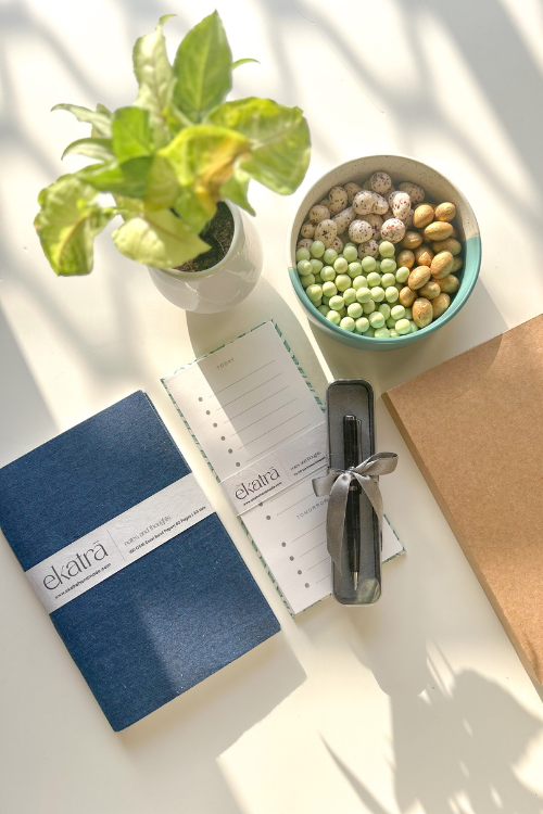 Solid Blue Sustainable Productivity Gift Hamper By Ekatra