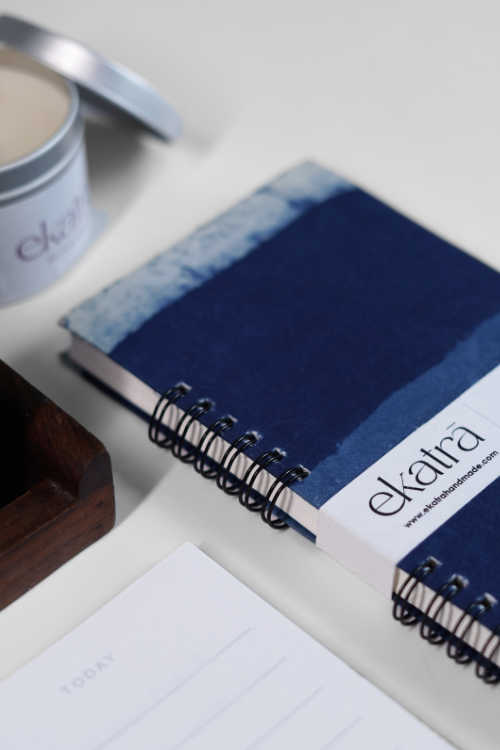 Ekatra To Do Spiral Pad - Indigo Stripes ( Set Of 3 )