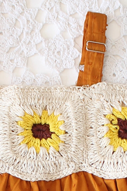 Ajoobaa"Giggles" Crochet Yoke Girls Frock