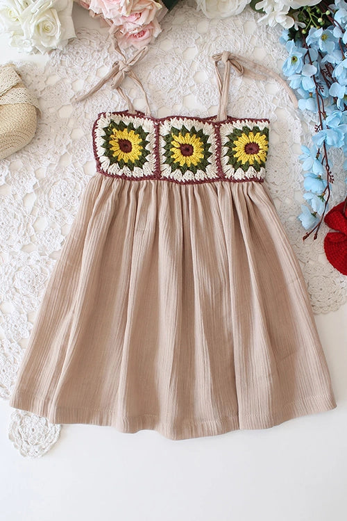 Ajoobaa"Crochet Neck" Girls Frock