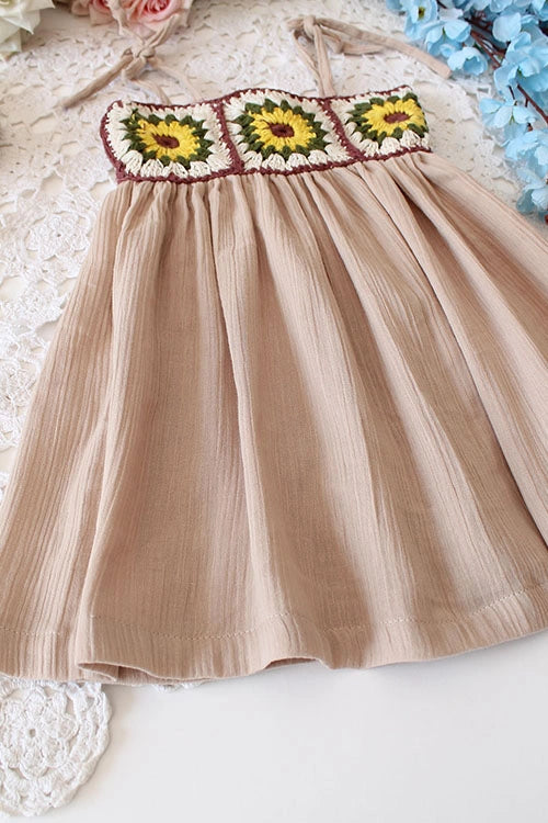 Ajoobaa"Crochet Neck" Girls Frock