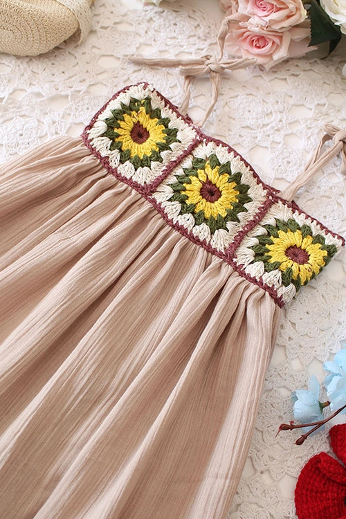 Ajoobaa"Crochet Neck" Girls Frock