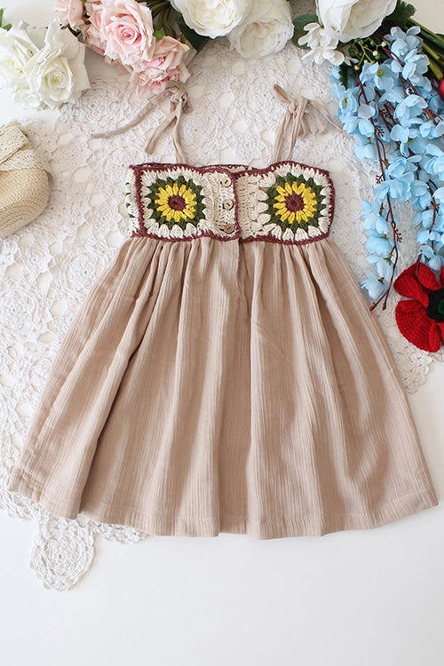 Ajoobaa"Crochet Neck" Girls Frock