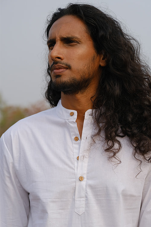 Okhai 'White Summer' Pure Cotton Kurta