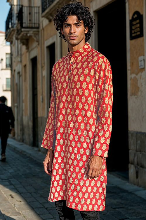 Okhai "Nirvana" Handblock Printed Pure Cotton Full-Sleeved Kurta