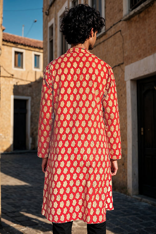 Okhai "Nirvana" Handblock Printed Pure Cotton Full-Sleeved Kurta