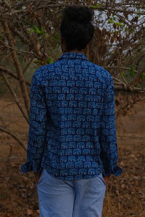 Okhai Sea Kale Printed Pure Cotton Full Sleeves Shirt For Men Online