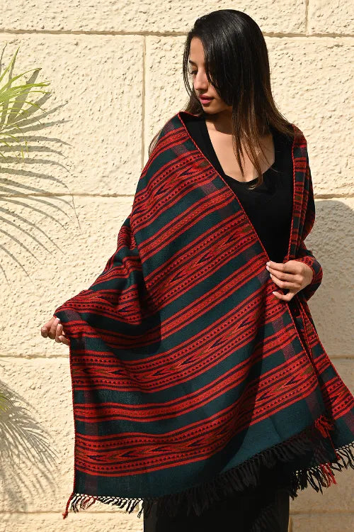 The ICH Exclusive, Soft Himachal Wool Pattu Stole - Pinefire