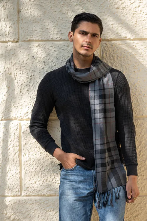 The ICH Light & Warm Merino Wool Muffler - Ashstone