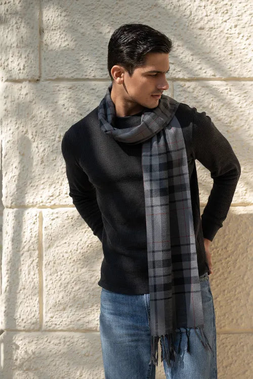 The ICH Light & Warm Merino Wool Muffler - Ashstone
