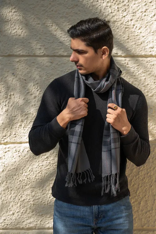 The ICH Light & Warm Merino Wool Muffler - Ashstone