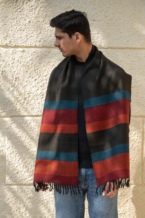 The ICH Light & Warm Himachal Muffler - Striped Tones