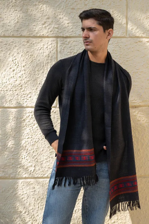 The ICH Light & Warm Himachal Muffler - Dark Trail