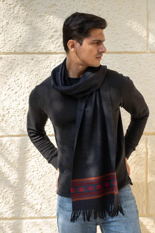 The ICH Light & Warm Himachal Muffler - Dark Trail