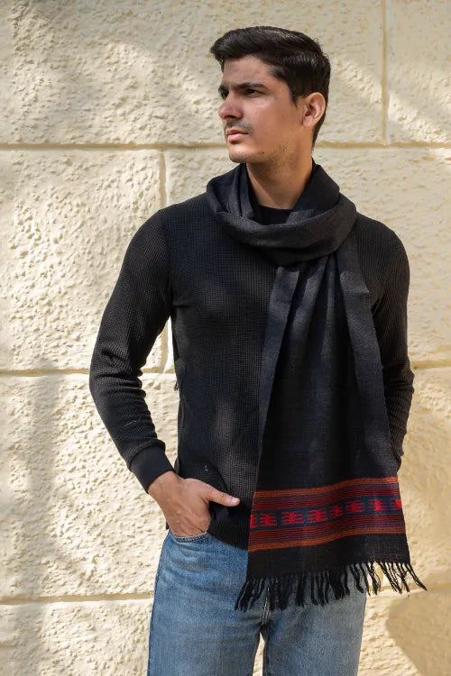 The ICH Light & Warm Himachal Muffler - Dark Trail