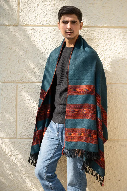 The ICH Light & Warm Himachal Stole - Sea Moss