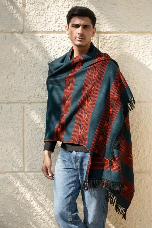 The ICH Light & Warm Himachal Stole - Sea Moss