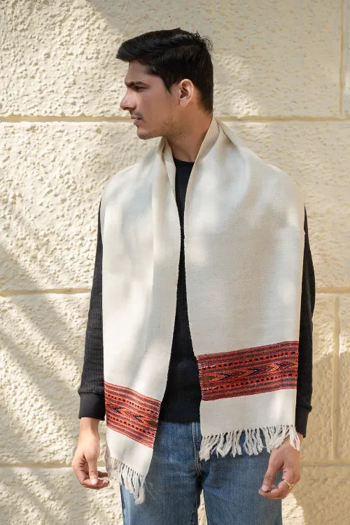 The ICH Light & Warm Himachal Muffler - Ivory Ridge