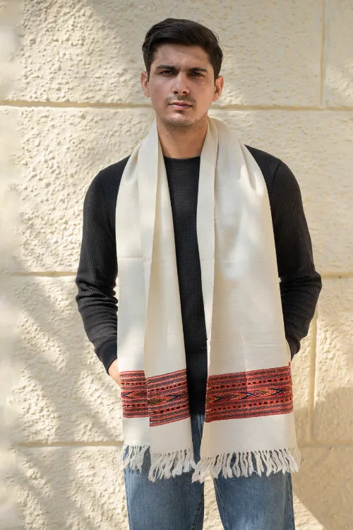 The ICH Light & Warm Himachal Muffler - Ivory Ridge