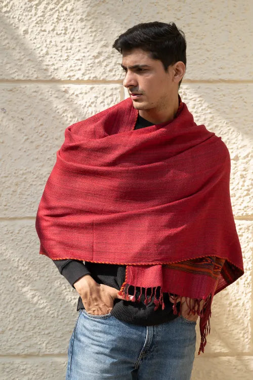The ICH Light & Warm Himachal Stole - Rosewood Trail