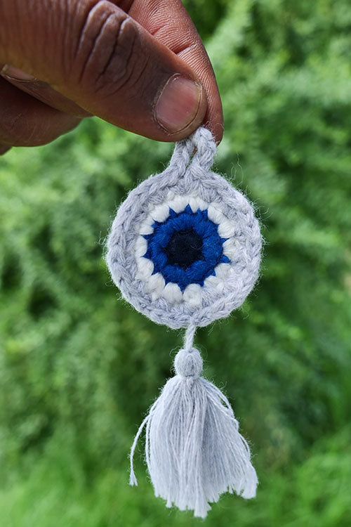 Himalayan Blooms Hand Made Crochet Soft Toys - Evil Eye Keychain