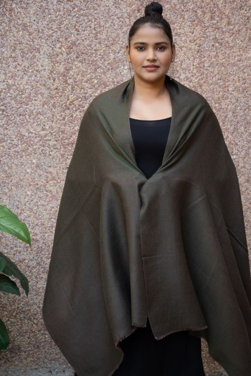 TICH Exclusive Reversible Soft Kashmiri Wool Stole - Deep Pink & Black