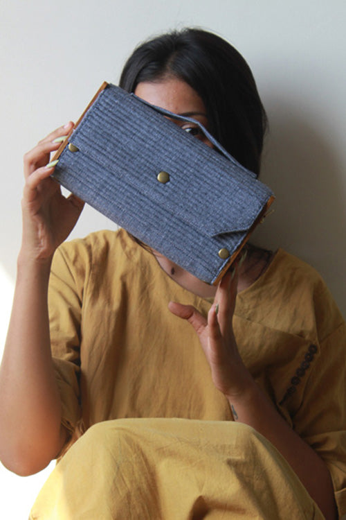 Lukka Chuppi Mauve & Slate Round Clutch - Changeable Sleeve