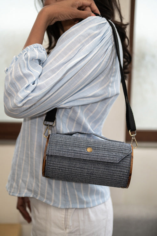 Lukka Chuppi Mauve & Slate Round Clutch - Changeable Sleeve