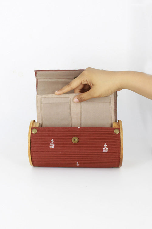 Lukka Chuppi Oat & Cocoa Round Clutch - Changeable Sleeve