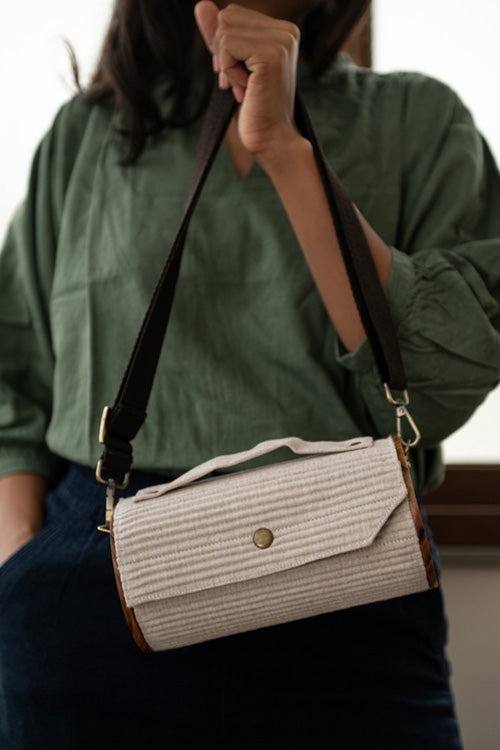 Lukka Chuppi Oat & Cocoa Round Clutch - Changeable Sleeve