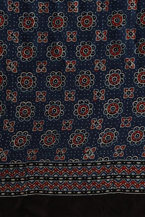 Jahangir Khatri - Indigo Blue Ajrakh Modal Saree