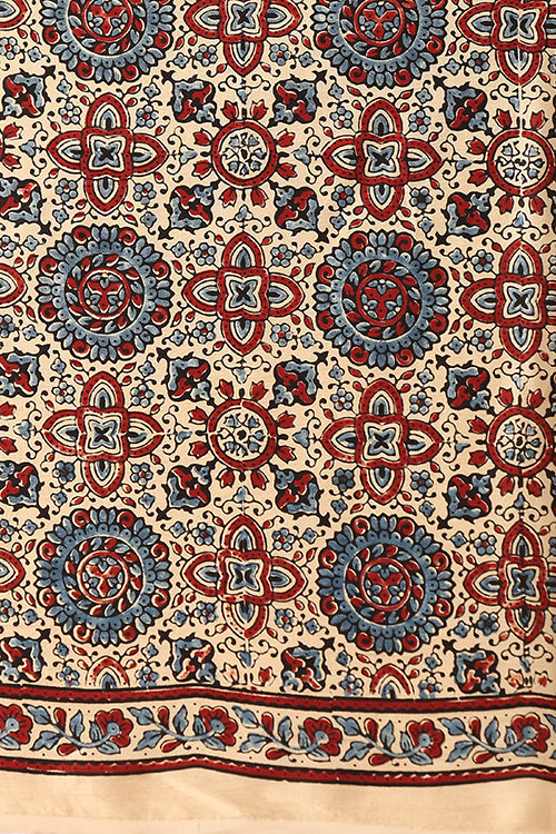 Jahangir Khatri - Bagru Ajrakh Modal Tissue Pallu Saree