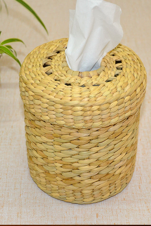 Dharini Kauna Round Tissue Box Natural